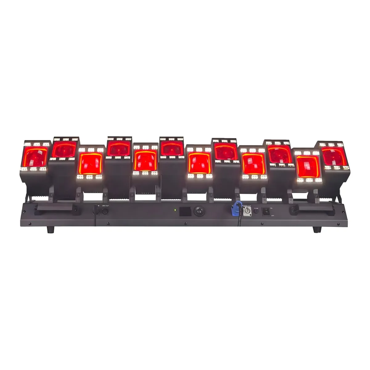 12-Head Moving Bar Light with Auxiliary LEDs