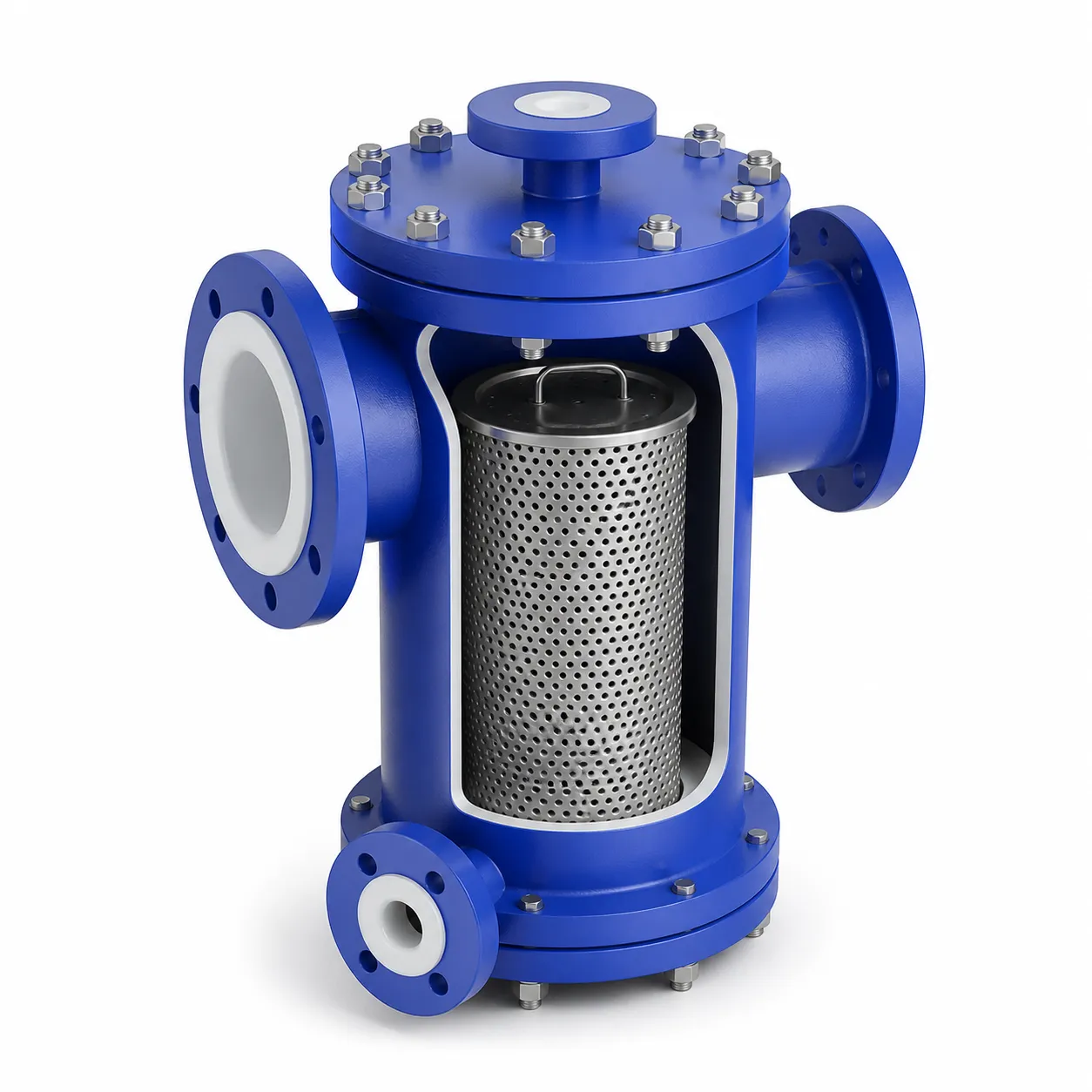 PTFE-Lined Basket Strainers | Corrosion-Resistant Industrial Strainers