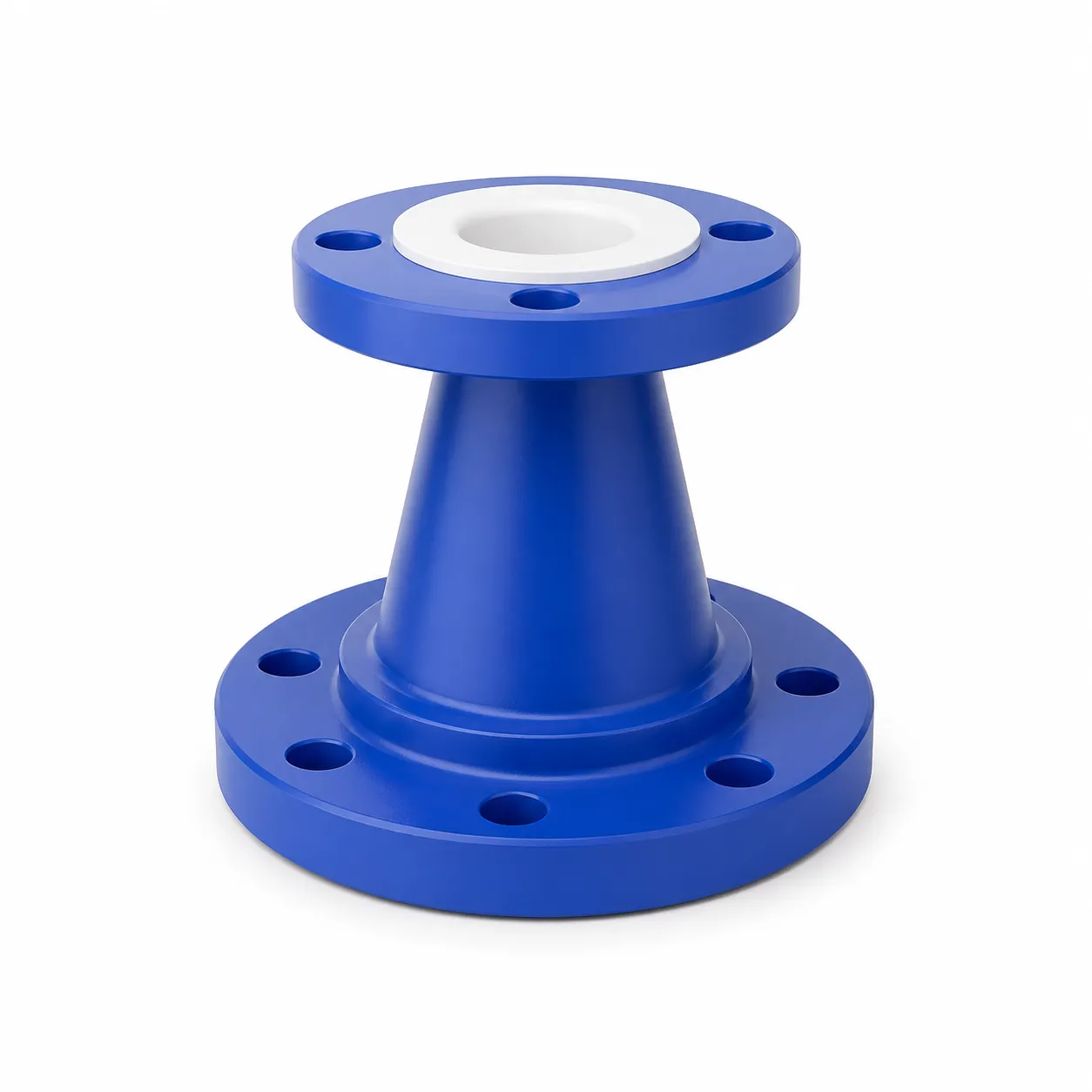 PTFE-Lined Concentric Reducers | Flanged Corrosion-Resistant Pipe Reducers