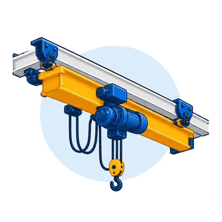Cost-effective, robust and versatile overhead cranes engineered for optimal space utilisation and smooth operation in factories and warehouses.