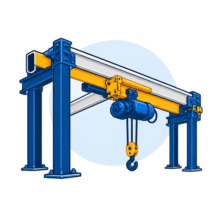 Modular, flexible and ultra‑lightweight suspension crane systems for precise workstation material handling and smooth seamless production‑line integration.