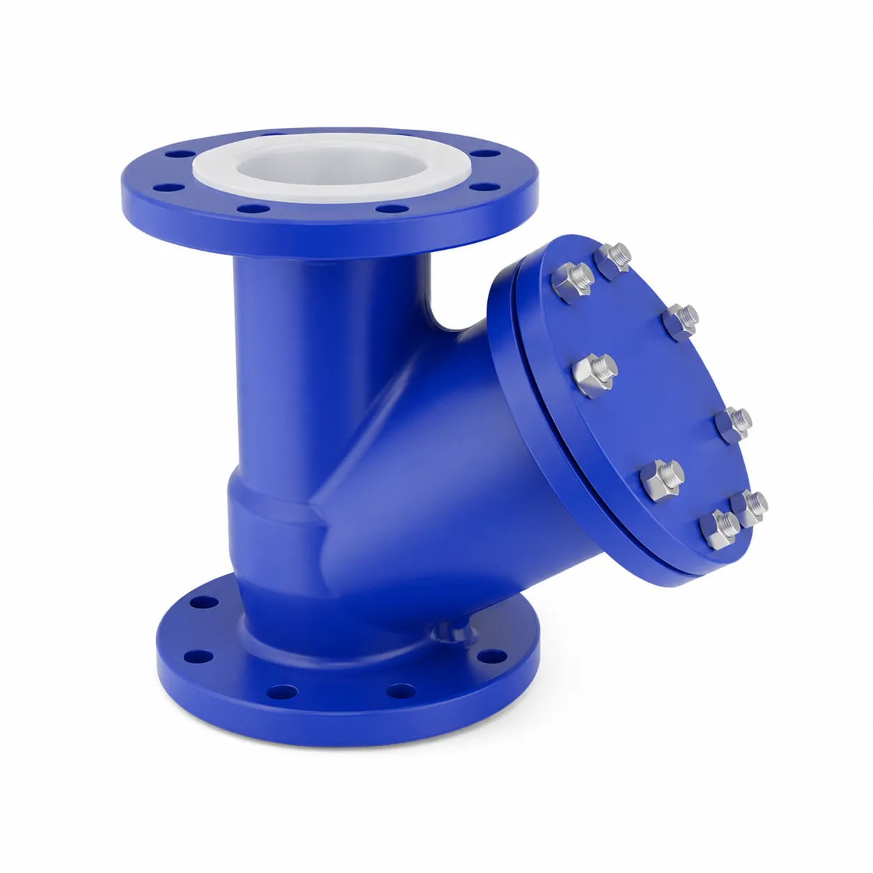 PTFE-Lined Y-Type Check Valves | Corrosion-Resistant Flanged Valves