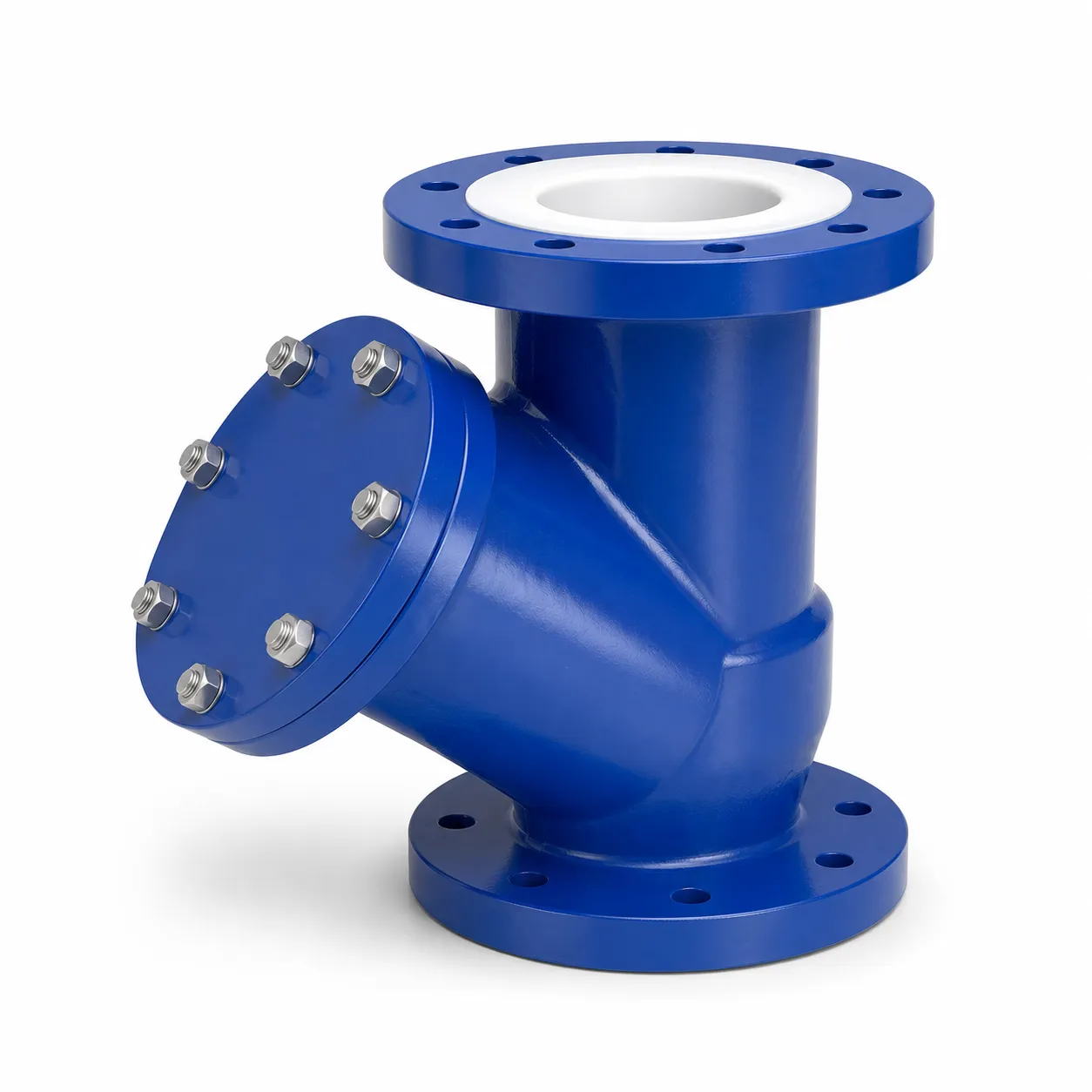 PTFE-Lined Y-Type Check Valves | Corrosion-Resistant Flanged Valves