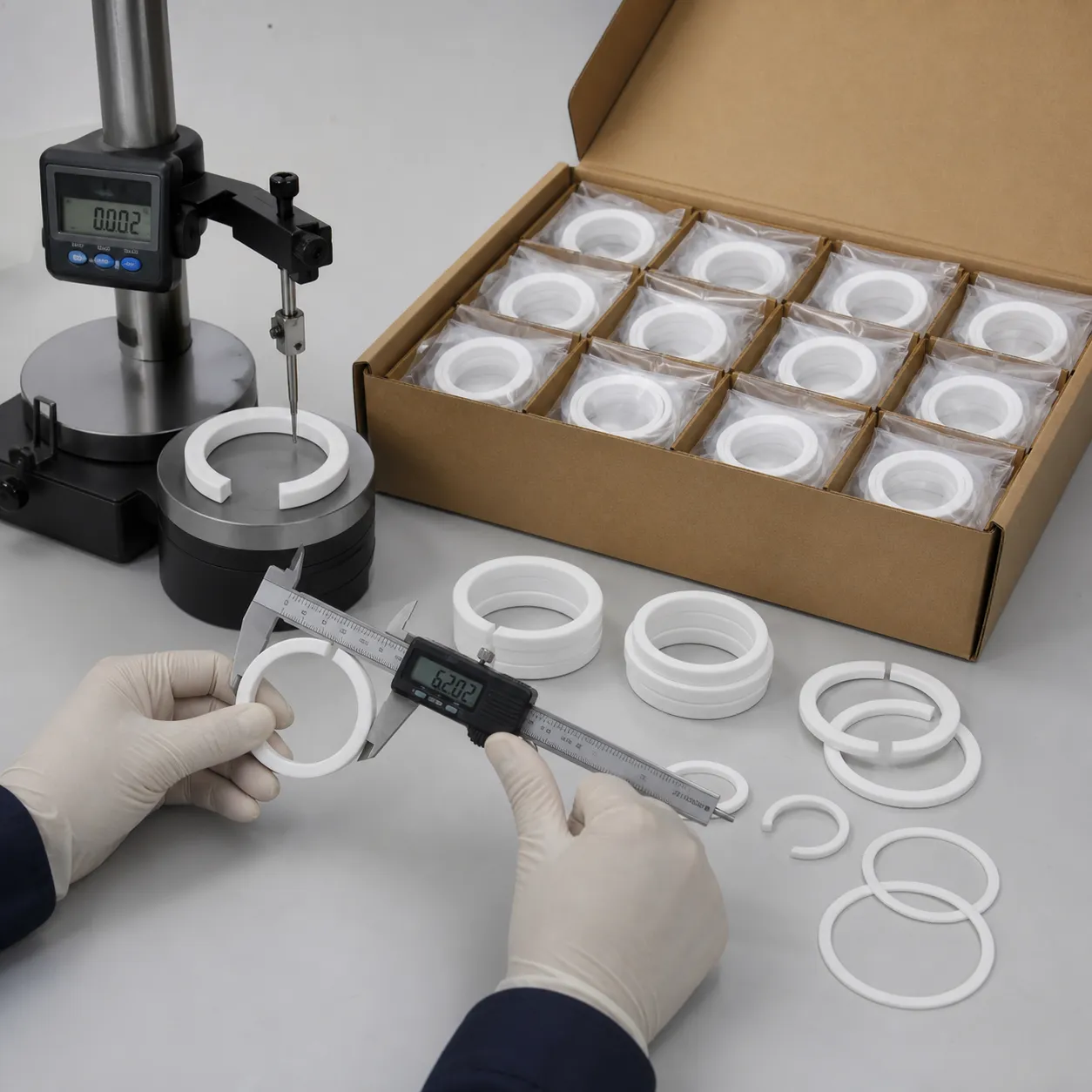 Vòng pít-tông PTFE và vòng bánh răng tùy chỉnh | Phớt động lực chịu mài mòn cao