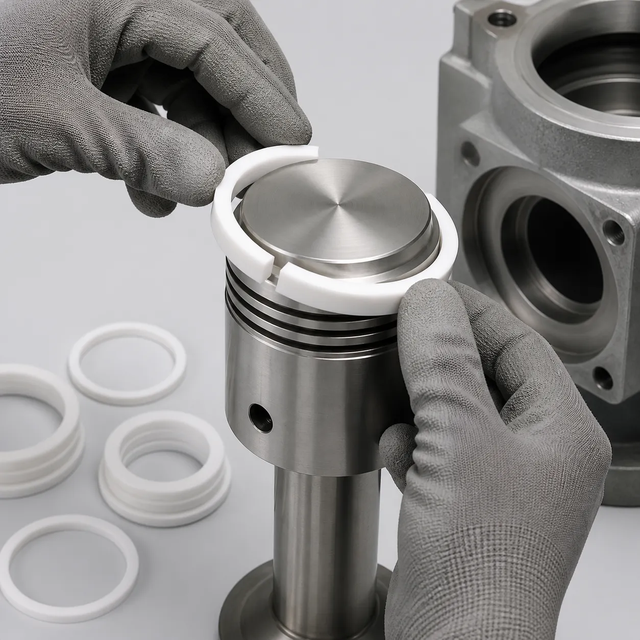 Vòng pít-tông PTFE và vòng bánh răng tùy chỉnh | Phớt động lực chịu mài mòn cao