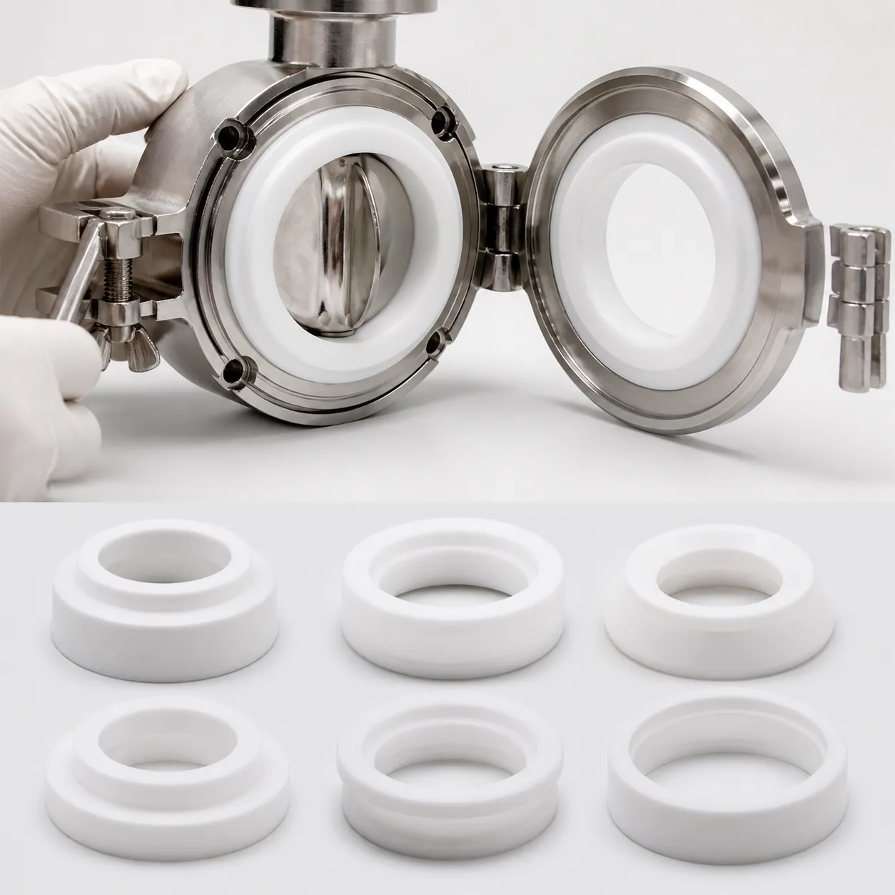 Vòng đệm và vòng bịt van PTFE tùy chỉnh | Vòng đệm van bi và van bướm chính xác
