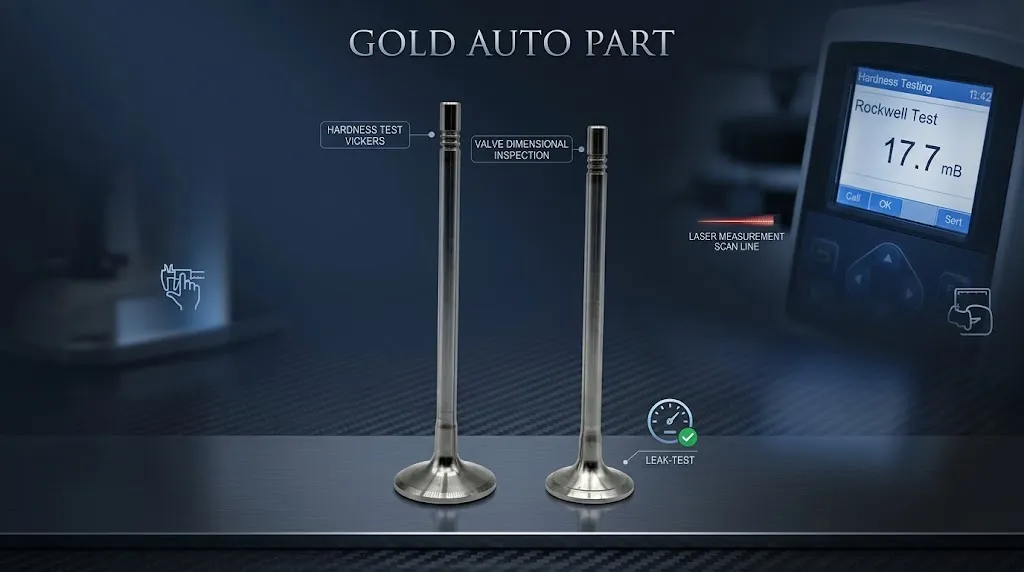 Engine Valve Inspection: Dimensions, Hardness and Leak Testing