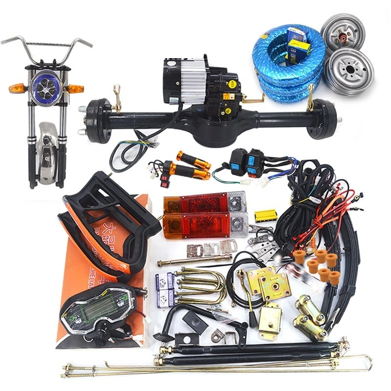 完整的60v 72v 1500w电动三轮车鼓式制动器后桥套件