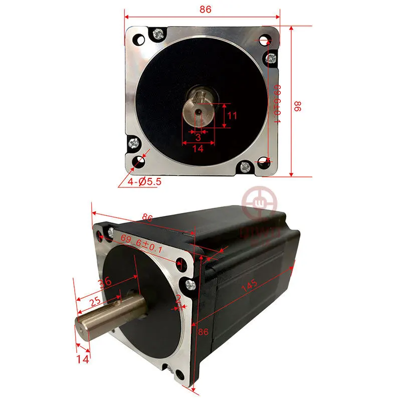 86 单相无刷电机 750W 115/120V 3000 转/分 高扭矩正反转变速 法兰安装 IE1 效率