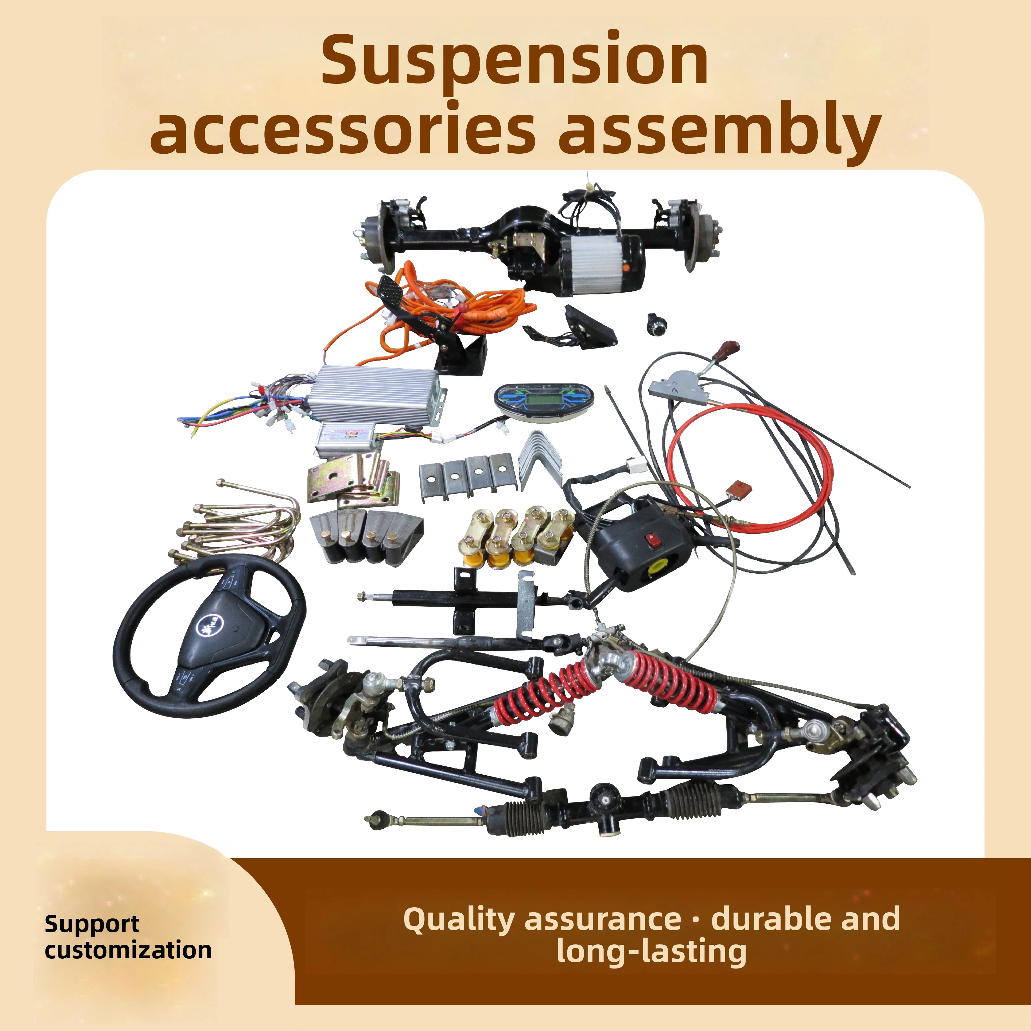 Rear axle assembly with independent suspension and front-wheel drive for new electric 4WD