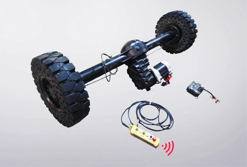 Factory Direct Sales Wired Remote Control Load-Bearing Casting Six-Hole Oil Drum Brake Rear Axle Assembly