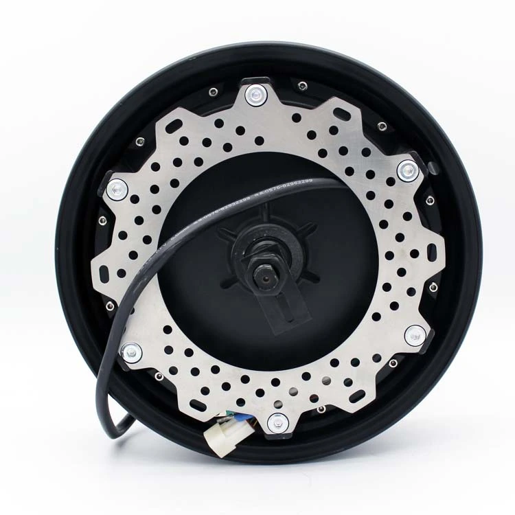 Động cơ phanh đĩa điện trên bánh xe xe máy điện, 60V 72V 12 inch 3000W DC Động cơ bánh xe không chổi than