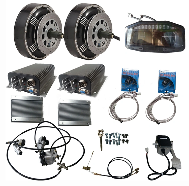 더블 허브 모터 8000W 96v 컨케이브 디자인 브러시리스 DC 기어리스 허브 모터 전기 하이브리드 자동차 변환 모터 키트