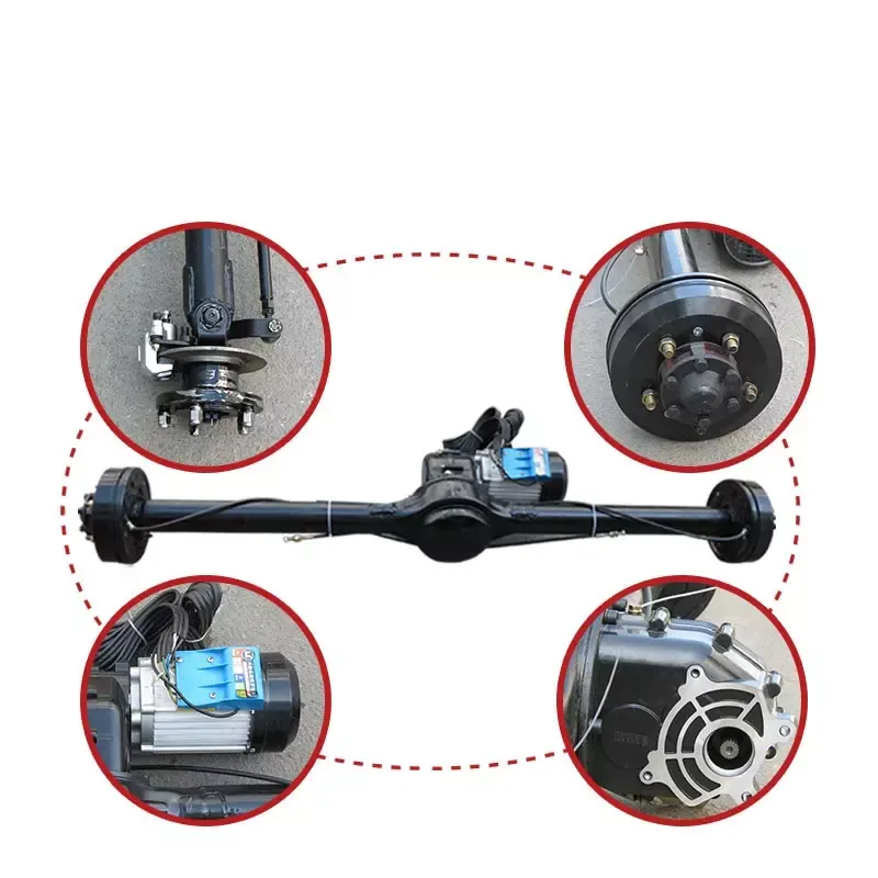 Electric rear axle electric differential tricycle with disc/drum brake rear axle brushless DC motor 1500w to 8000W 48v60v72v