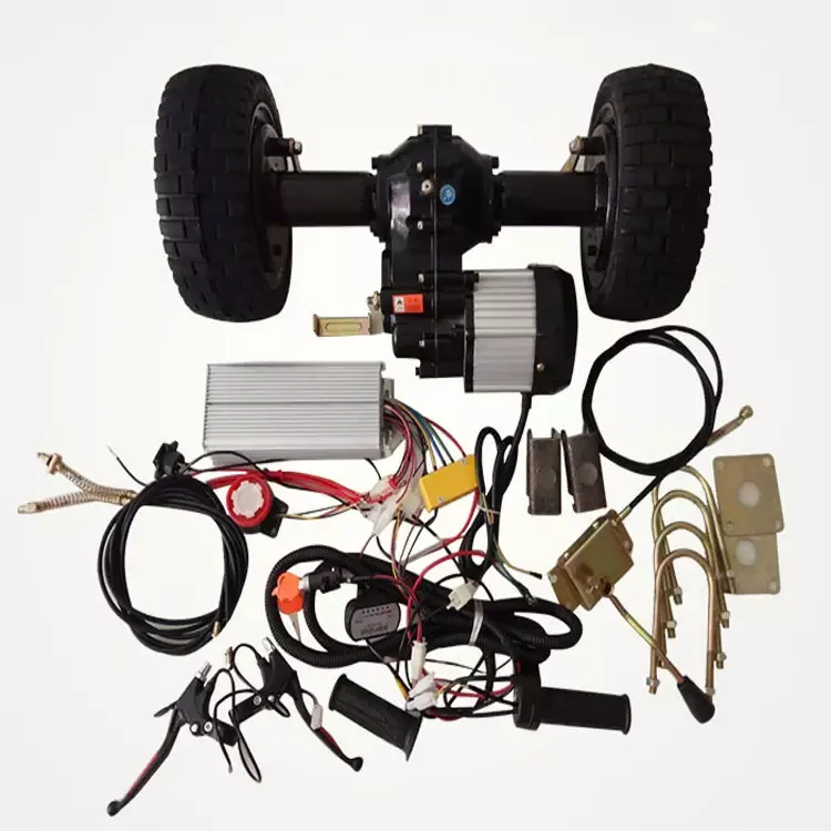 低速48V 60V 500W 800W 1200W电动三轮车全鼓式制动器后差速器轴