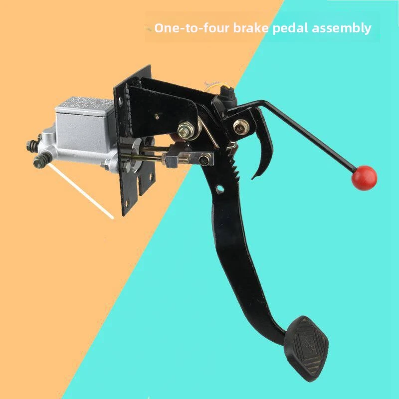 Electric vehicle brake pedal assembly for foot brake master cylinder of electric tricycles and four-wheelers