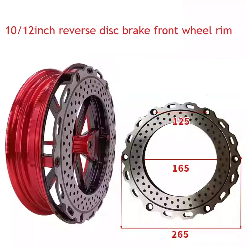 Phanh đĩa bên ngoài bánh trước khi lùi Xe điện Bánh xe nhôm Bánh xe nhôm vành bánh xe 10 inch