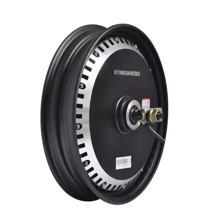 động cơ xe đạp điện có công suất 500w, đường kính 12 inch, 16 inch, điện áp 72v và được trang bị phanh đĩa
