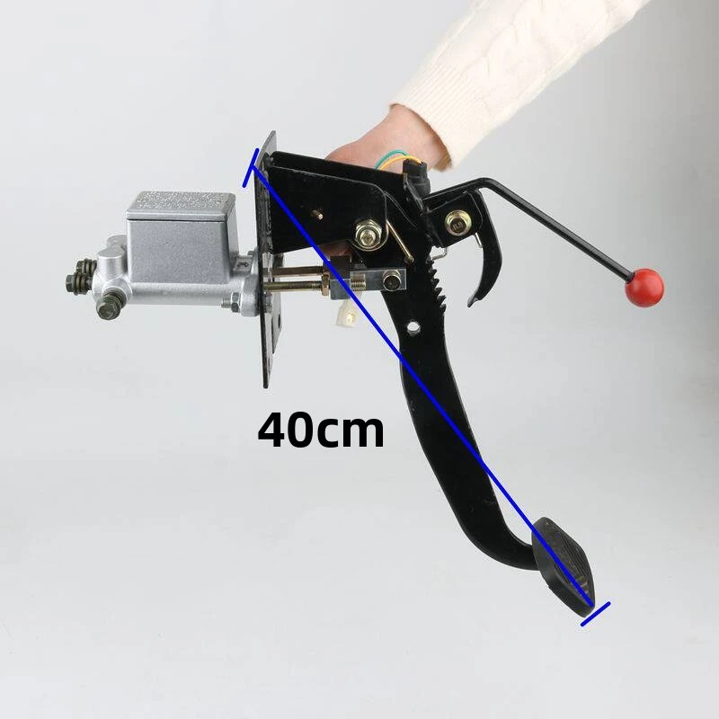 Electric vehicle brake pedal assembly for foot brake master cylinder of electric tricycles and four-wheelers