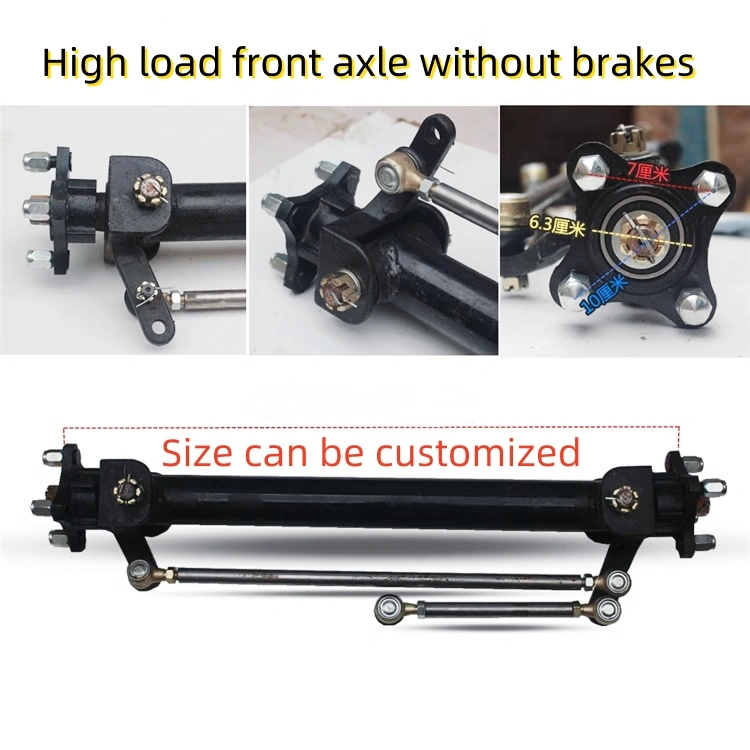 Xe bốn bánh điện bốn bánh rắn ăn bánh xe công trình nặng 1,2 m cơ cấu lái phanh cầu trước