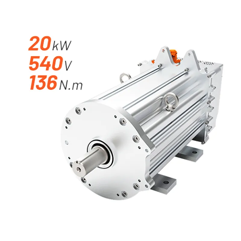 带风冷的直流汽车电机，IP67，20 kW，540 V 直流，1400 转/分，集成电机带 CAN 总线通信