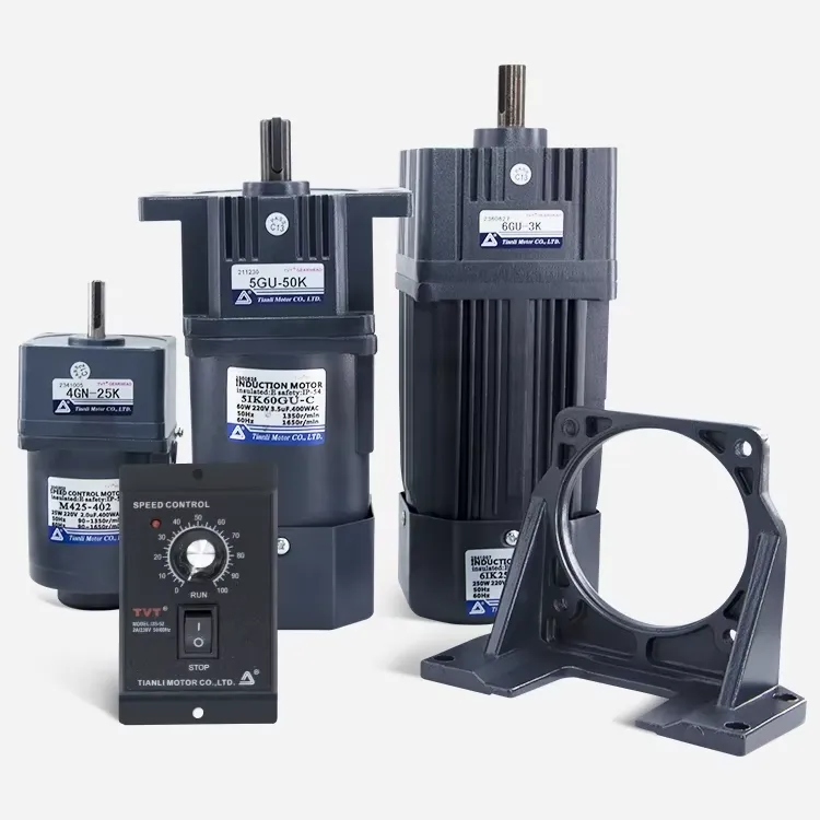 TVT Tianli 1 Phase tốc độ điều chỉnh động cơ giảm bánh răng xoay chiều 6-400W 115/120V khung bánh răng đồng nguyên chất điều chỉnh tốc độ