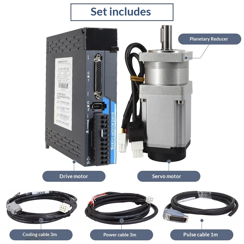 플래닛 60 행성 서보 모터 세트 400W/600W/750W 고전압 통합 컨트롤러 80 웜 기어 감속기