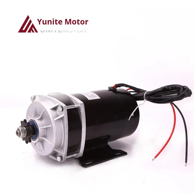 YUNITE 전기 자전거 브러시리스 모터 영구 자석 DC 기어드 모터 YN-DC-01 350W 36V/48V IP65 1.8Nm 토크 알루미늄 프레임