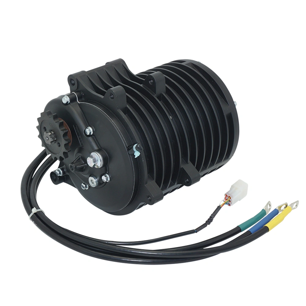 直流无刷轮毂电机 138 70H 72V 5500W 中置驱动电机带变速箱防水适用于电动全地形车越野摩托车 100km/h
