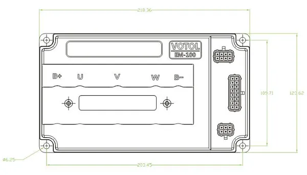 可编程EM100SP DC控制器 72V 80A 80KPH齿轮电机控制器，用于2-3kW电动踏板车自行车