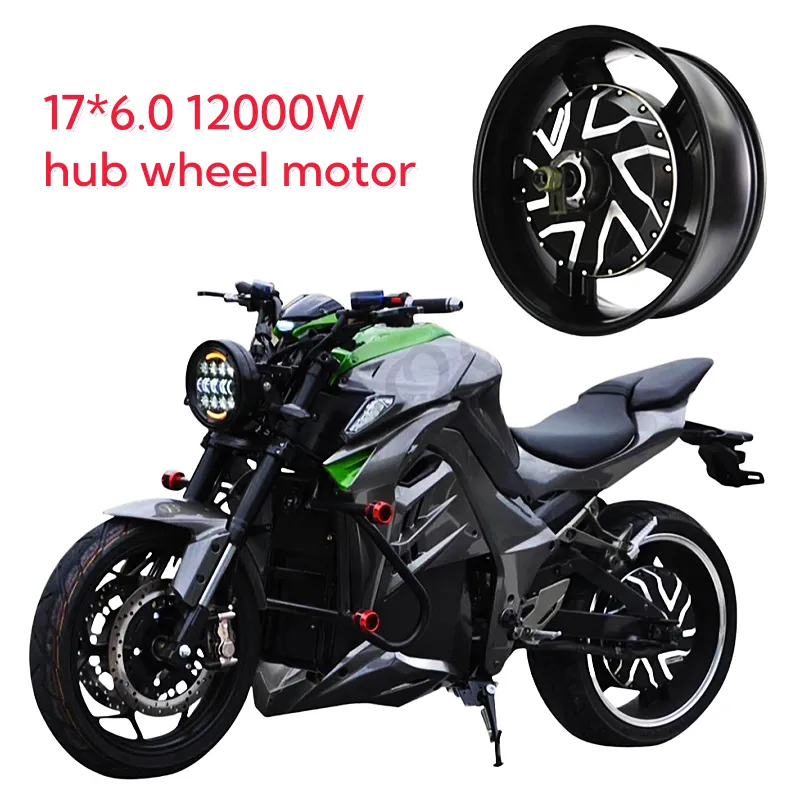 无刷轮毂电机17 * 6英寸双轴12KW 72V 96v电动摩托车直流电机