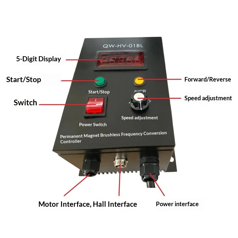 3000W 고출력 220V 16000RPM 고토크 브러시리스 DC 가변속 모터 방수 플랜지 장착형 QW110BL008