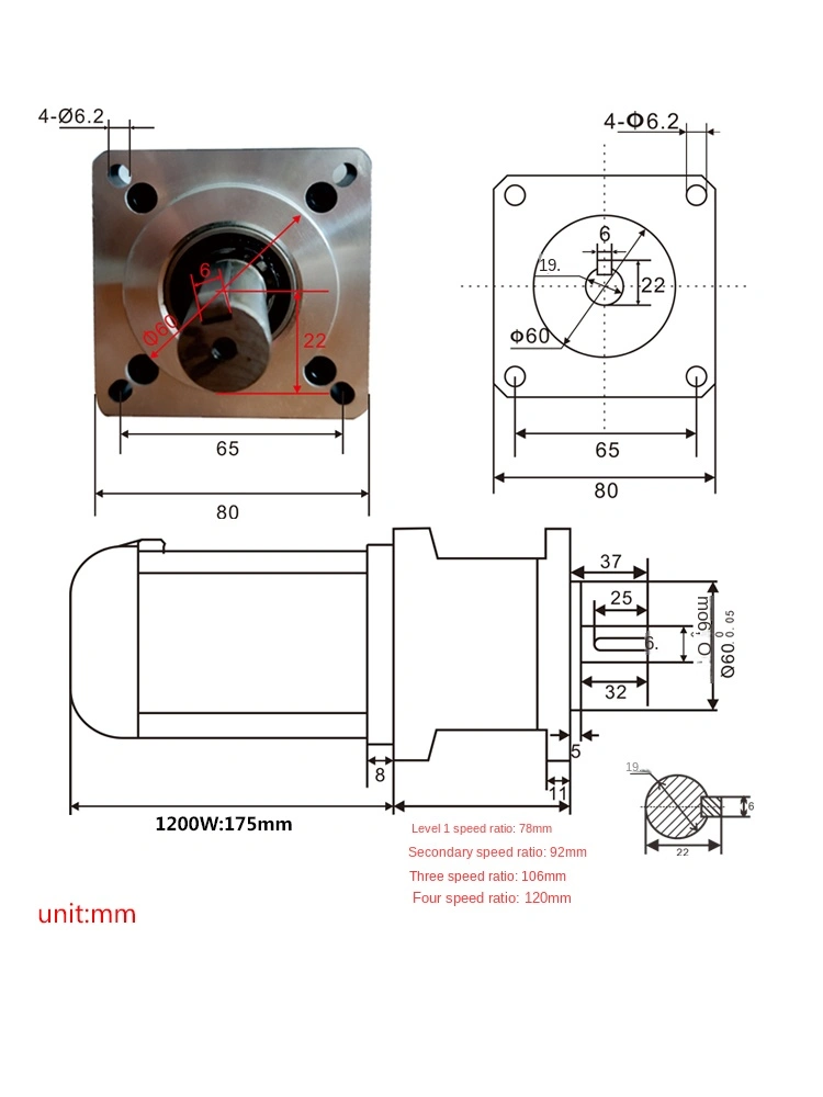 High Power High Torque DC Brushless Planetary Gear Motor 450W Brushless Planetary Gearbox Motor