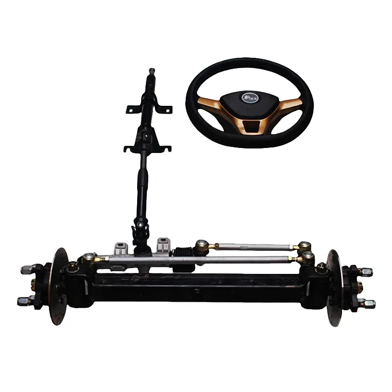 Xe bốn bánh điện bốn bánh rắn ăn bánh xe công trình nặng 1,2 m cơ cấu lái phanh cầu trước