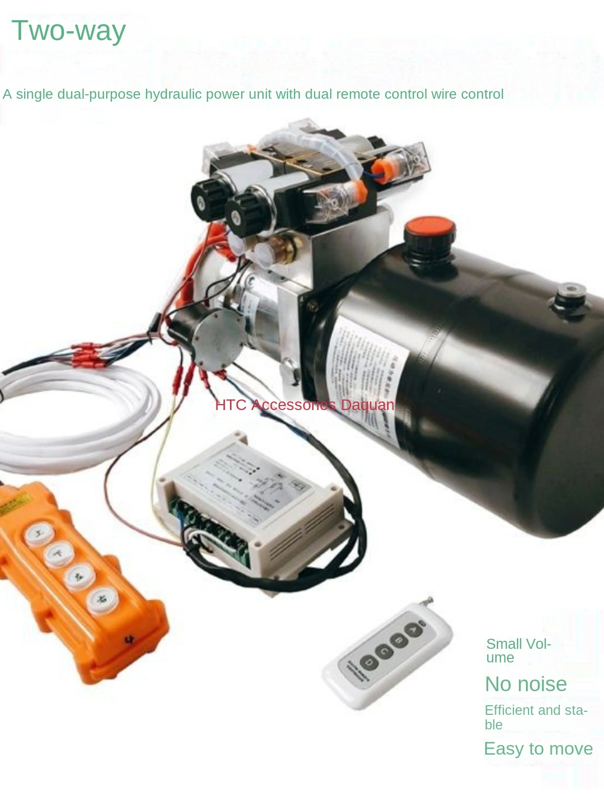 Bơm cánh quạt thủy lực điện được cải tạo 12-72V Thiết bị thủy lực điều khiển từ xa hai chiều hai chiều Nâng xe rác