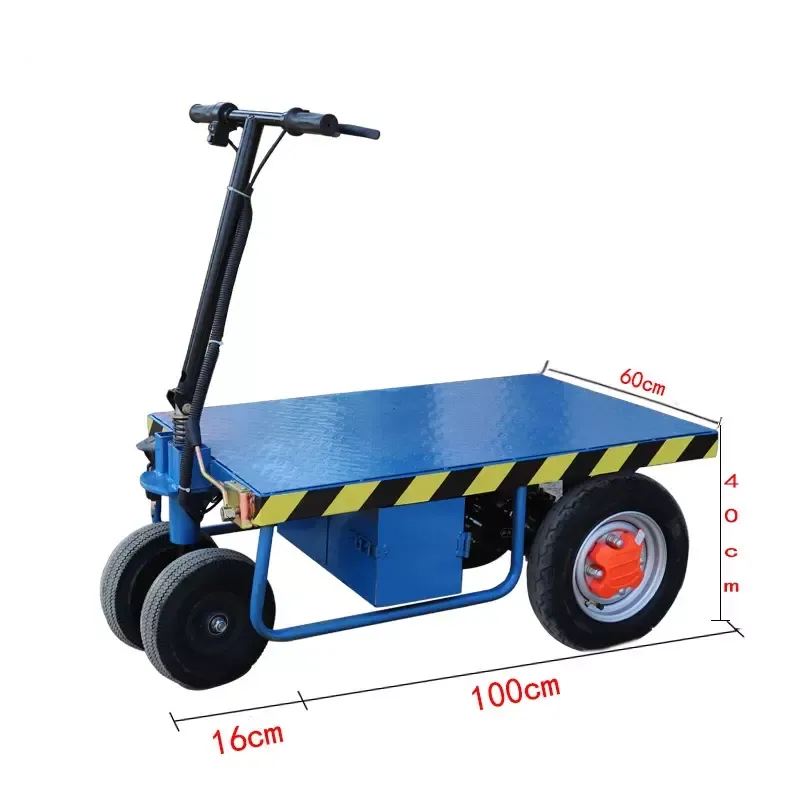 Portable cart small trailer 500kg 800kg load 48V 650W 800W folding electric platform truck