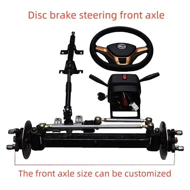 Xe bốn bánh điện bốn bánh rắn ăn bánh xe công trình nặng 1,2 m cơ cấu lái phanh cầu trước