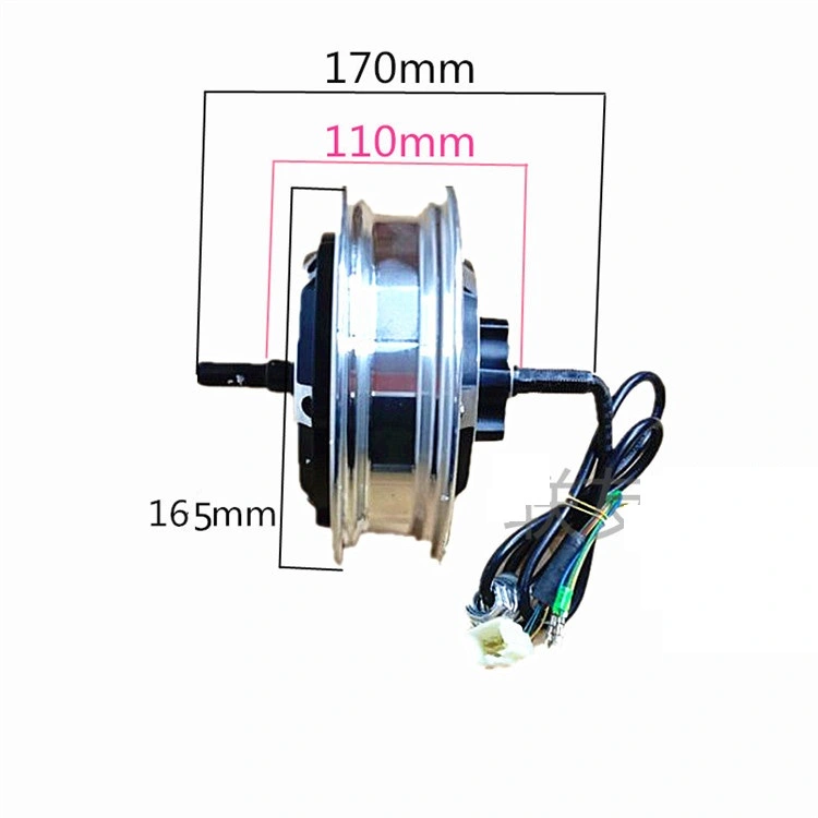 무브러시 디스크 브레이크 모터 10 * 2.50 인치 36V 48V 500W 타이어가 있는 전동 스쿠터 허브 모터