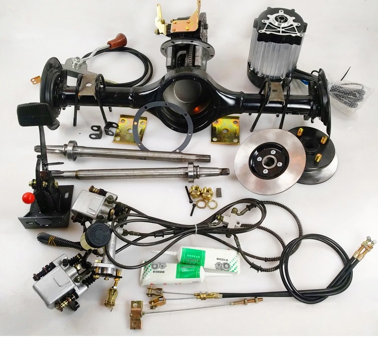 电动汽车后桥总成48V 60V 1000W 2500W 3000W盘式制动器DIY电动三轮车转换套件