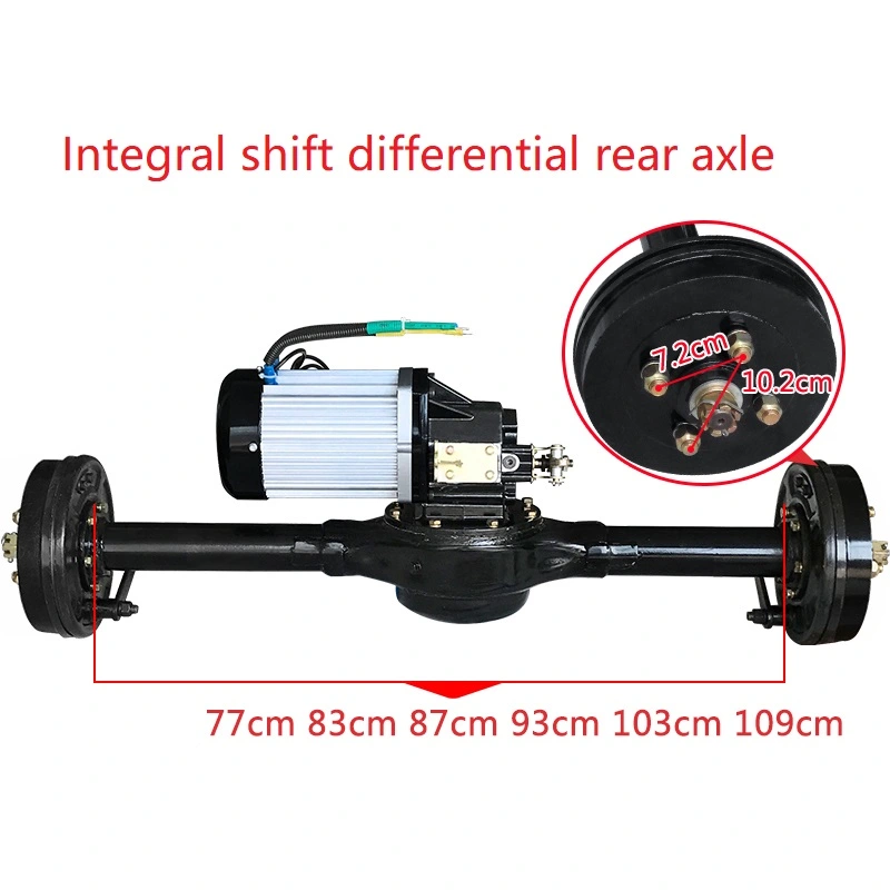 完整的60v 72v 1500w电动三轮车鼓式制动器后桥套件