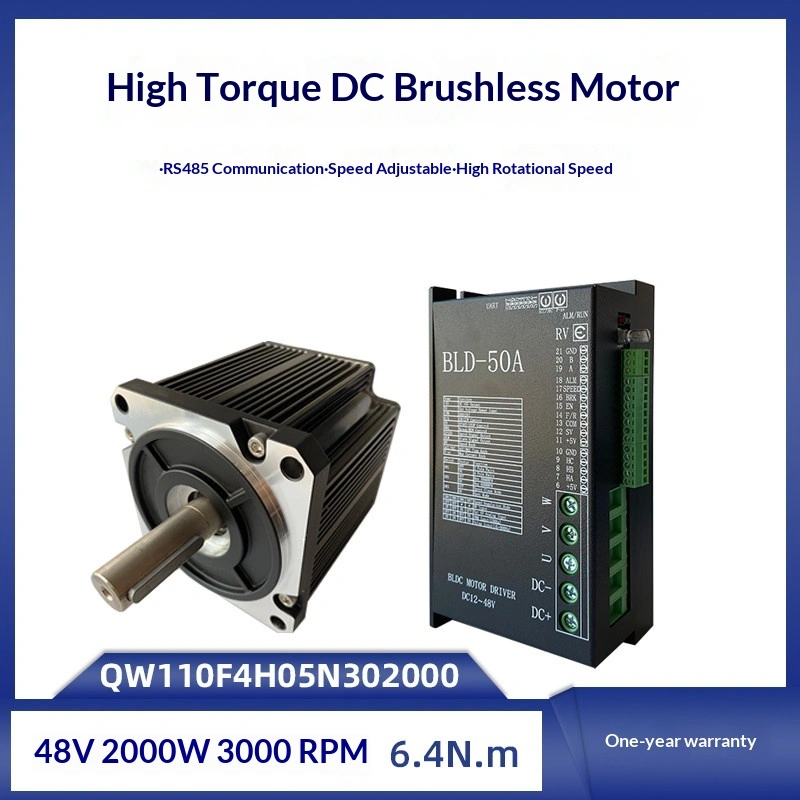 110 High Torque Brushless DC Motor Drive Set QW110F4H05N30 2000W 48V Hall Speed Regulation 1-Year Warranty IP67