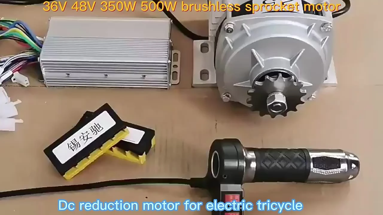 DC 감속 모터 36V 48V 350W 500W 전동 트라이크 무브러시 스프로킷 모터