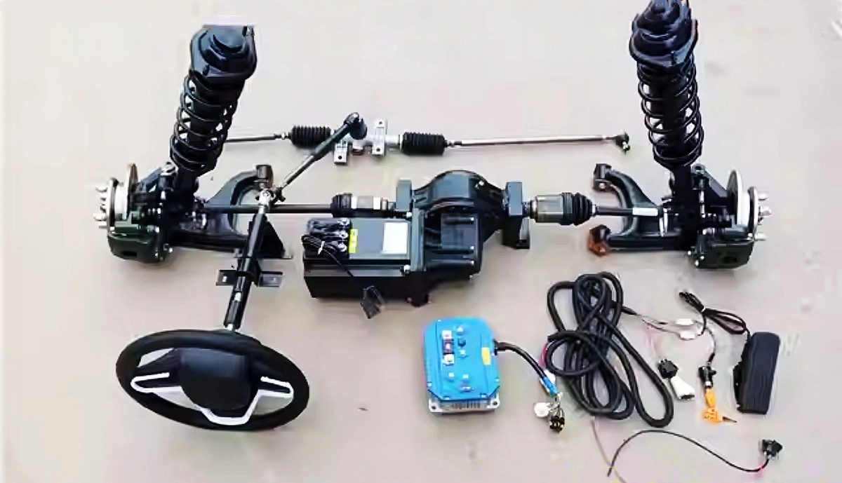 四轮沙滩底盘用新型电动独立悬架总成 5KW 72v前轮驱动悬架总成