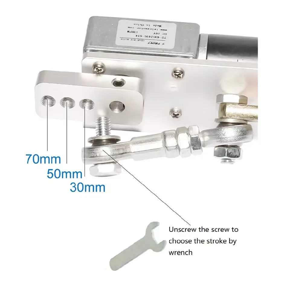 Động cơ tuyến tính 12V 24v hành trình 30mm DIY Động cơ trục vít qua lại kèm bộ điều tốc