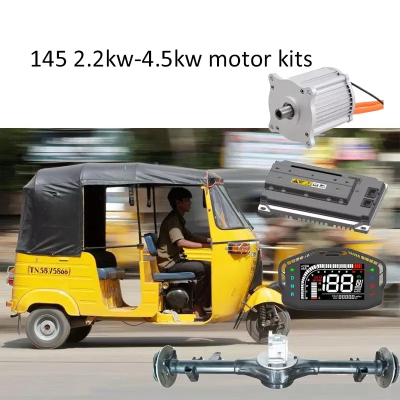 bộ dụng cụ chuyển đổi xe điện1200W 48V Xe điện 25kph xe kéo tay ba bánh xe động cơ điện PMSM chuyển đổi bộ dụng cụ
