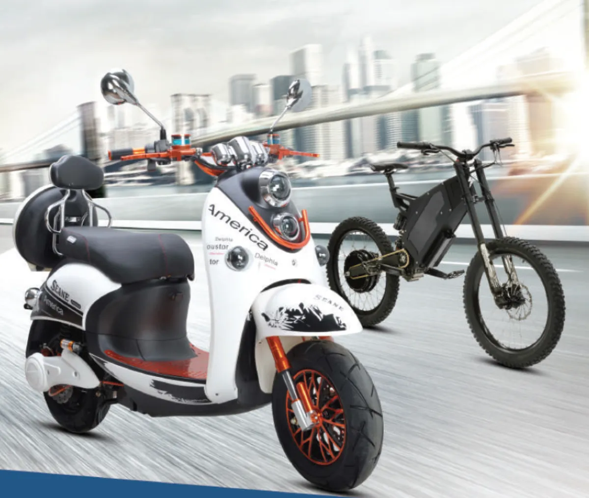 Động cơ bánh xe phanh đĩa 2000W trục đôi nan hoa 17 inch 18 inch Ebike