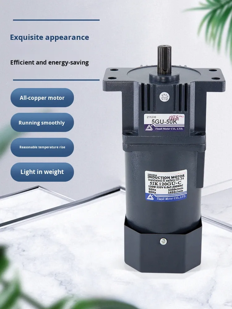 TVT Tianli 1 Phase tốc độ điều chỉnh động cơ giảm bánh răng xoay chiều 6-400W 115/120V khung bánh răng đồng nguyên chất điều chỉnh tốc độ