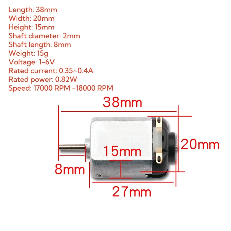 Động Cơ Điện Tím 6V 18000Vòng / Phút Đồ Chơi Tự Chế Quạt Nhỏ Bằng Điện Một Chiều