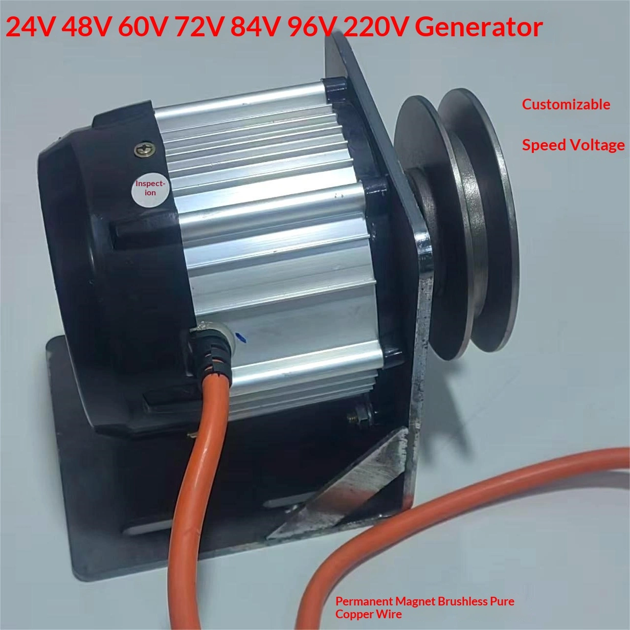 저속 220V 48V 60V 72V 84V 96V 2000W/3000W DC/AC 발전기, 영구자석 브러시리스, 순동 코일