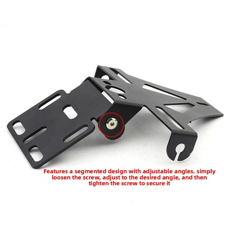 125 Motorcycle and Electric Vehicle License Plate Holder, Tail Light, Turn Signal, Adjustable Metal License Plate Mount